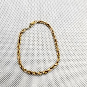 Gold Tone Rope Chain Bracelet
